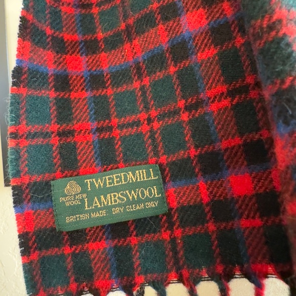 TWEEDMILL Lambswool Plaid Fringe Scarf - Picture 2 of 4
